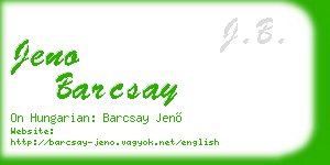 jeno barcsay business card