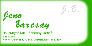 jeno barcsay business card